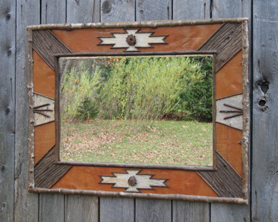rustic mirror - rustic frames - birch bark mirrors